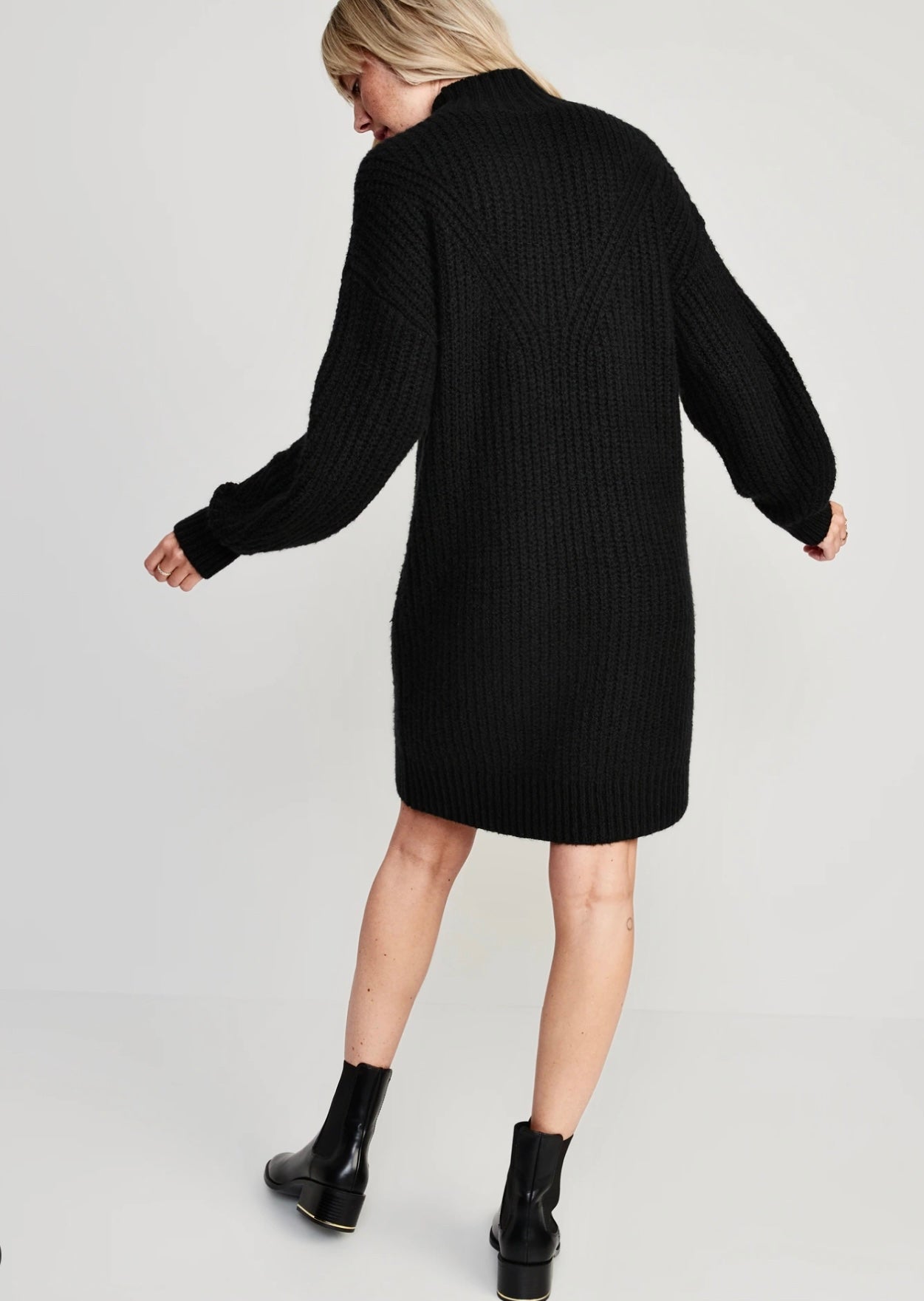 Old Navy Long Sleeve Relaxed Mock Neck Mini Sweater Dress