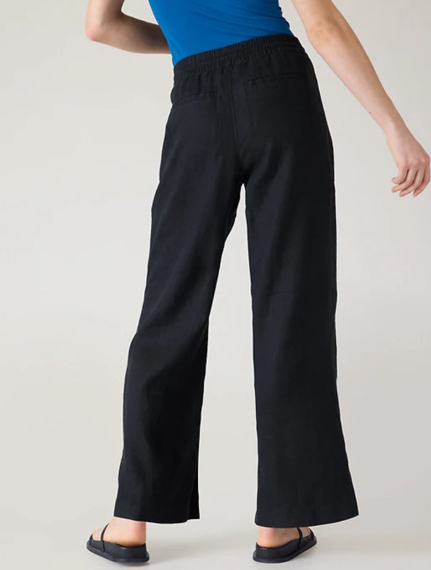 ATHLETA RETREAT LINEN MID RISE WIDE LEG PANT