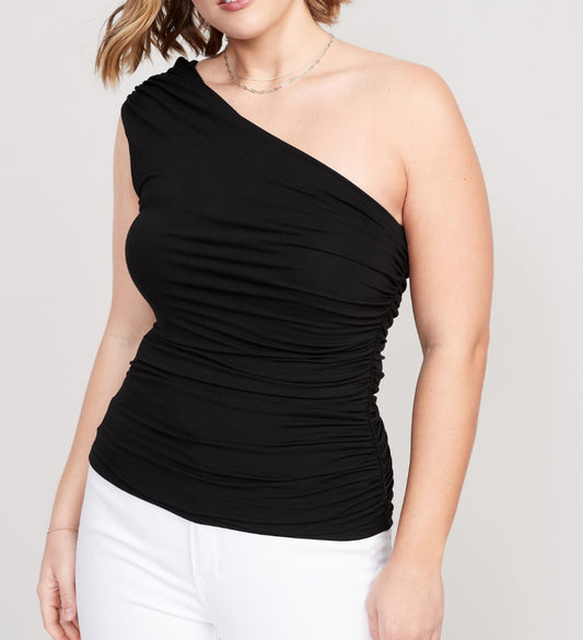 Old Navy Crop Draped One-Shoulder Ruched Top