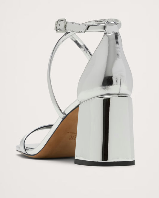 BANANA REPUBLIC ITALIAN METALLIC-LEATHER BLOCK-HEEL SANDAL