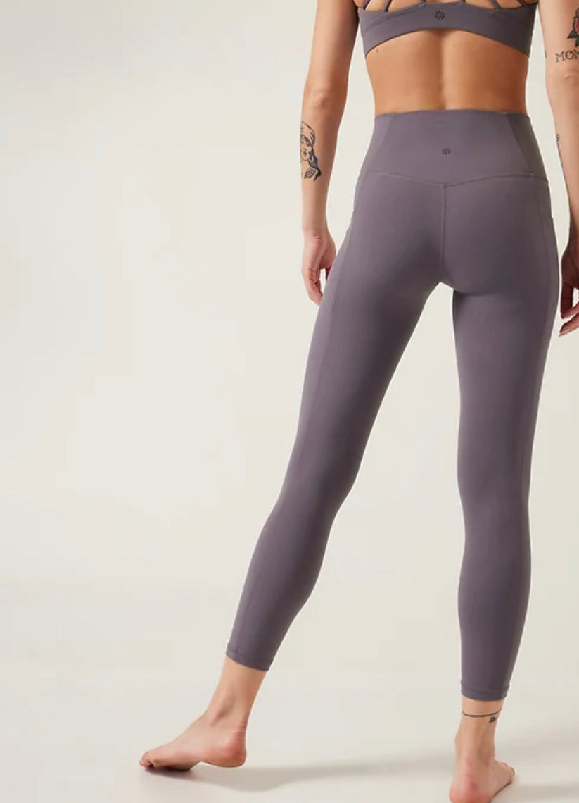 Athleta, Pants & Jumpsuits, Athleta Salutation Stash Textured 78 Tight  Size Small Tall Lilac Purple Legging