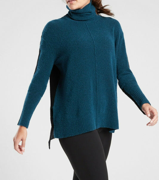 ATHLETA Transit Colorblock Turtleneck Sweater