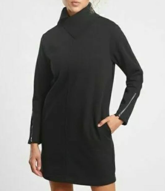 ATHLETA Cozy Karma Vela Dress, Medium Petite, Black New! B10