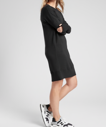 ATHLETA Studio Barre Sweatshirt Dress 2.0, Black