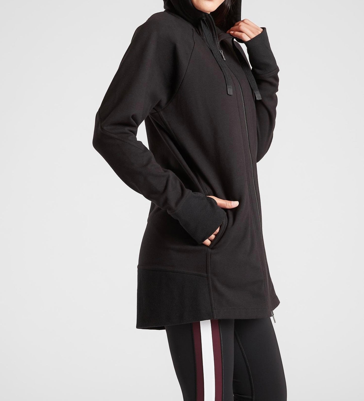 ATHLETA Triumph Long Hoodie, Black