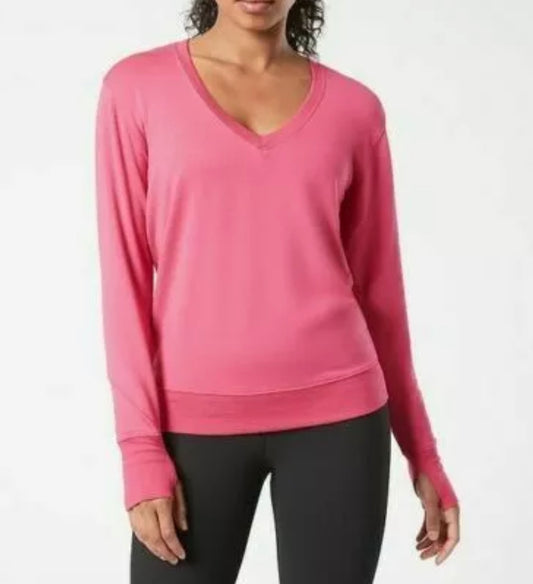 ATHLETA Sunrise V-Neck Sweatshirt, Dragonfruit