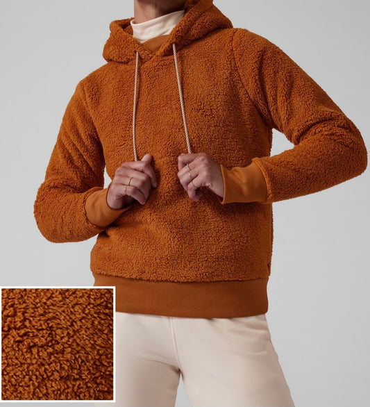 ATHLETA Tugga Sherpa Hoodie, Cattail Brown, XL New! B6