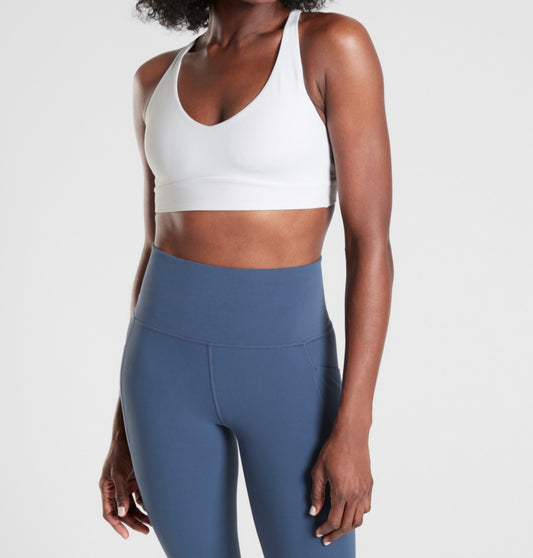ATHLETA Solace Bra A-C In Powervita, White