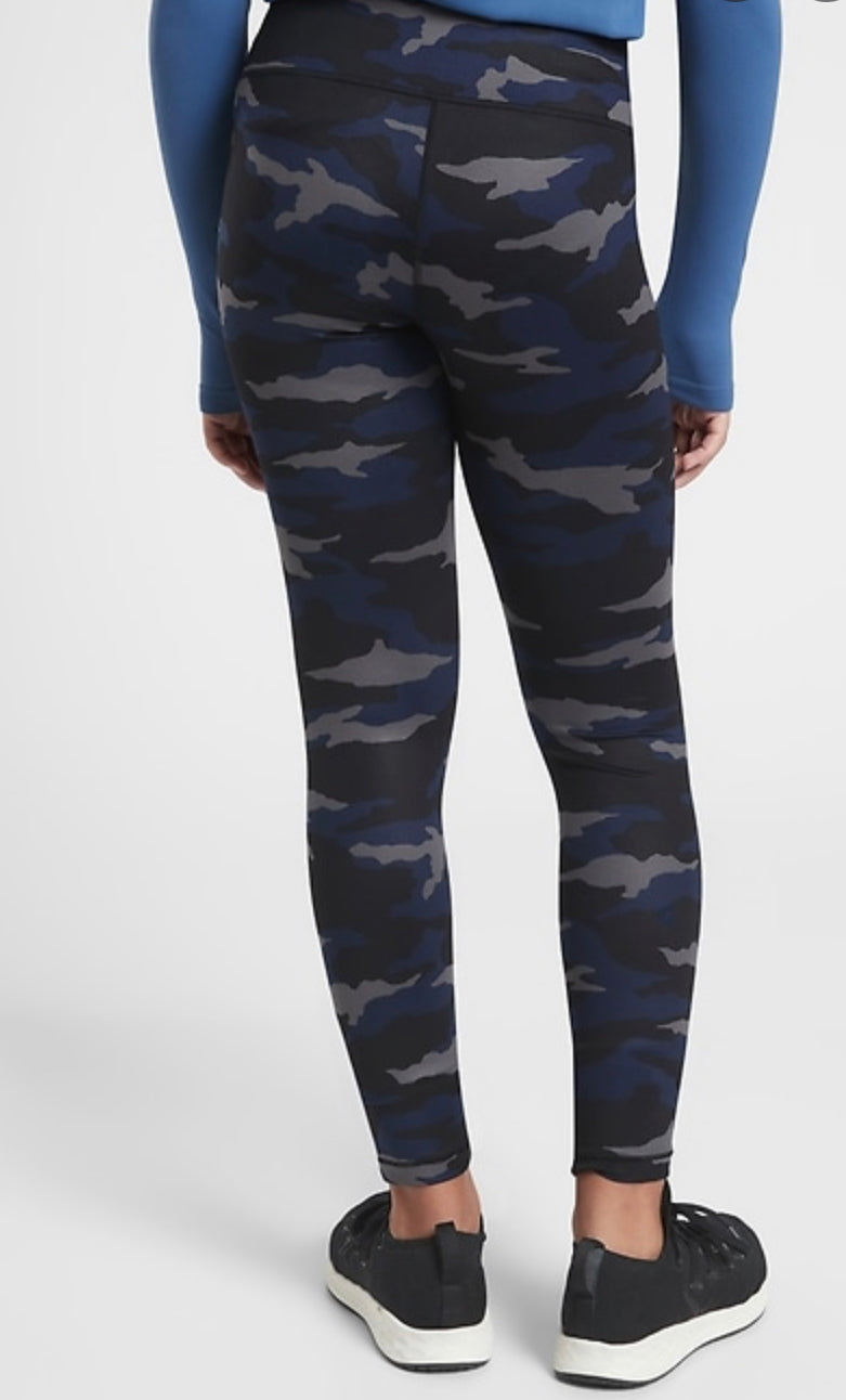 Athleta navy blue leggings Made of 88% nylon, 12% - Depop
