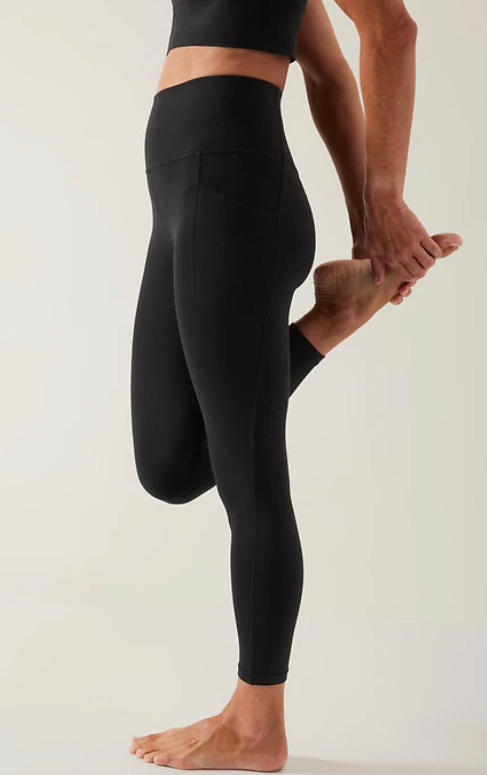Athleta, Pants & Jumpsuits, Athleta Ultimate Stash Pocket Textured 78  Tight Static Black And Fuchsia 2x