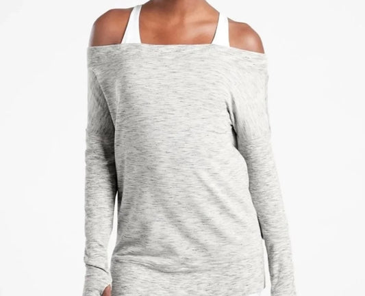 ATHLETA Studio Barre Sweatshirt, Heather Grey