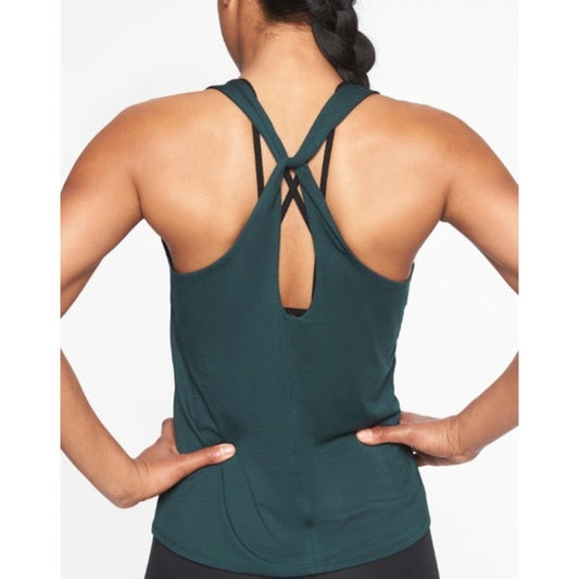 ATHLETA Essence Cross Back Tank, Green