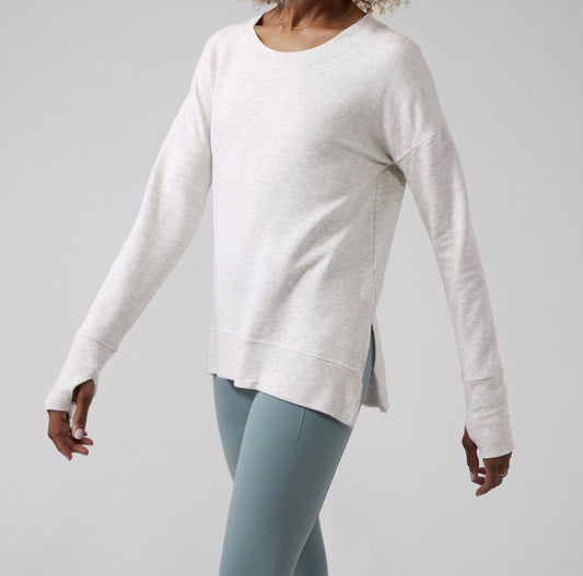 ATHLETA Coaster Luxe Sweatshirt, Fog Grey Heather