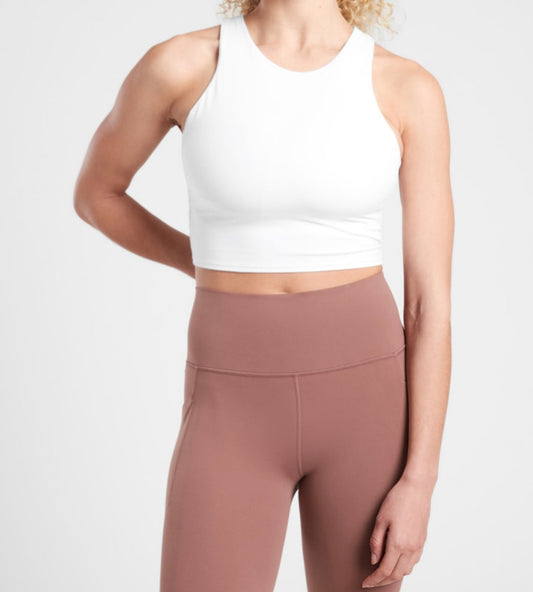 ATHLETA Conscious Crop In Powervita A-C White Medium  A11