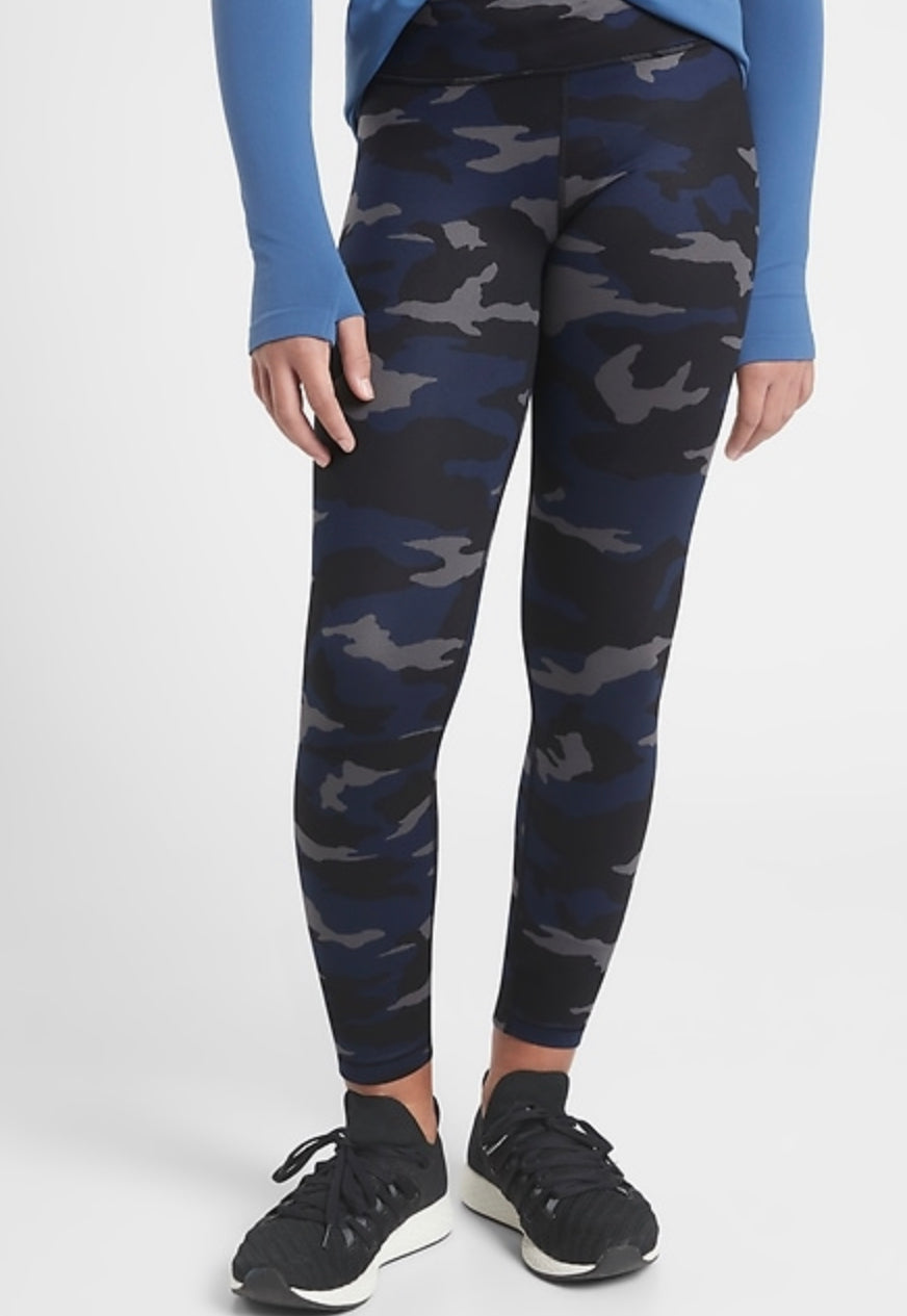 ATHLETA GIRL Chit Chat Tights, Blue Camo – Activejoyboutique