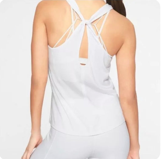 ATHLETA Essence Cross Back Tank, White, Medium NEW! (A2)
