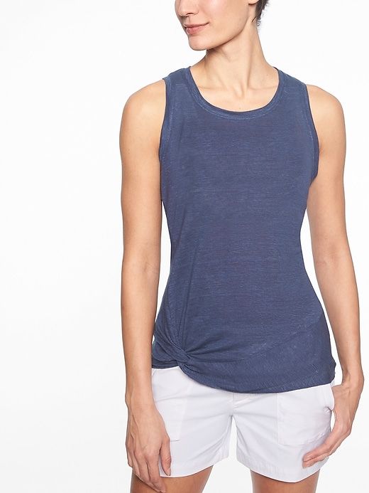 ATHLETA Knot Zephyr Tank, Denim Blue New! (A1)