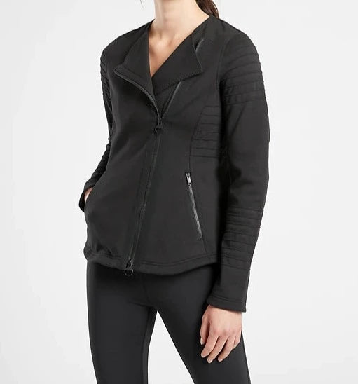 ATHLETA Moto Jacket, Black, XL-Tall, New! B5