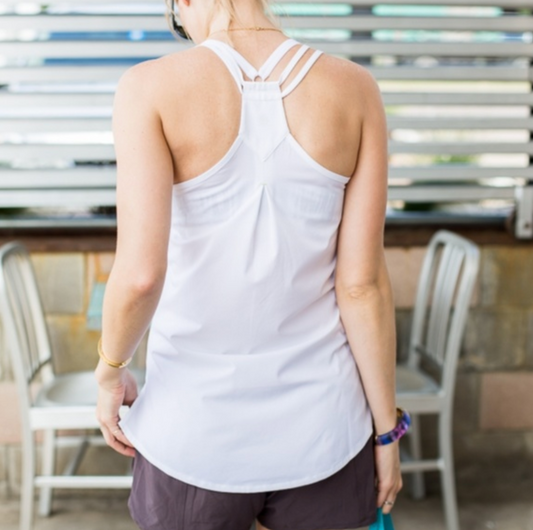 ATHLETA Go Time Tank, White Large NEW! (A2)