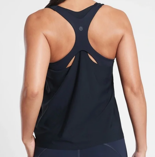 ATHLETA 2 In 1 Ultimate Support Top, Navy Blue, Medium NEW! (A2)