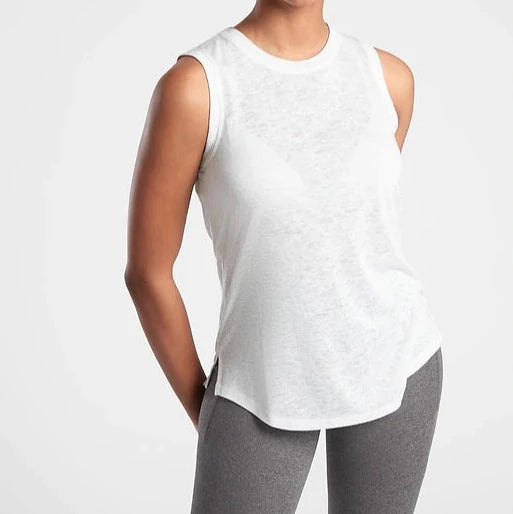 ATHLETA Breezy Tank White, Large Tall  NEW!(A1)
