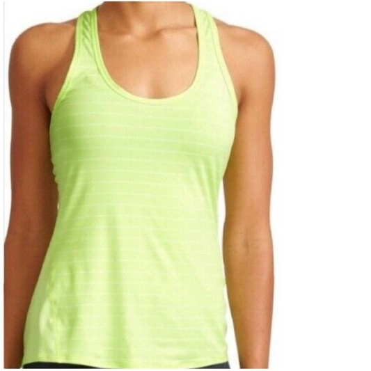 ATHLETA Chi StripedTank, Neon Yellow/Green