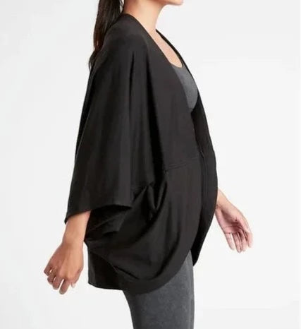 ATHLETA Cocoon Wrap, Black Small New! B7