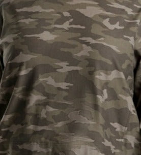 ATHLETA Printed Farallon Sweatshirt, Black Olive Camo, Large Petite. New! B11