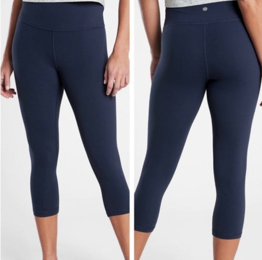 ATHLETA Salutation Crop Leggings, Navy Blue