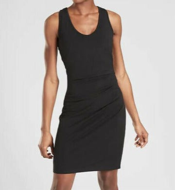 ATHLETA Fitted Tank Tee Dress, Black, XS-Petite New! B12