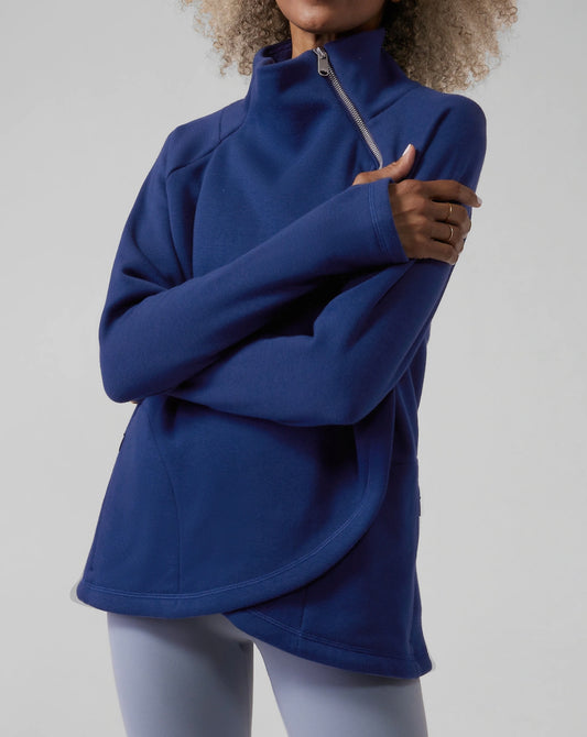 Cozy Karma Asymmetrical Pullover, Enchanted Blue