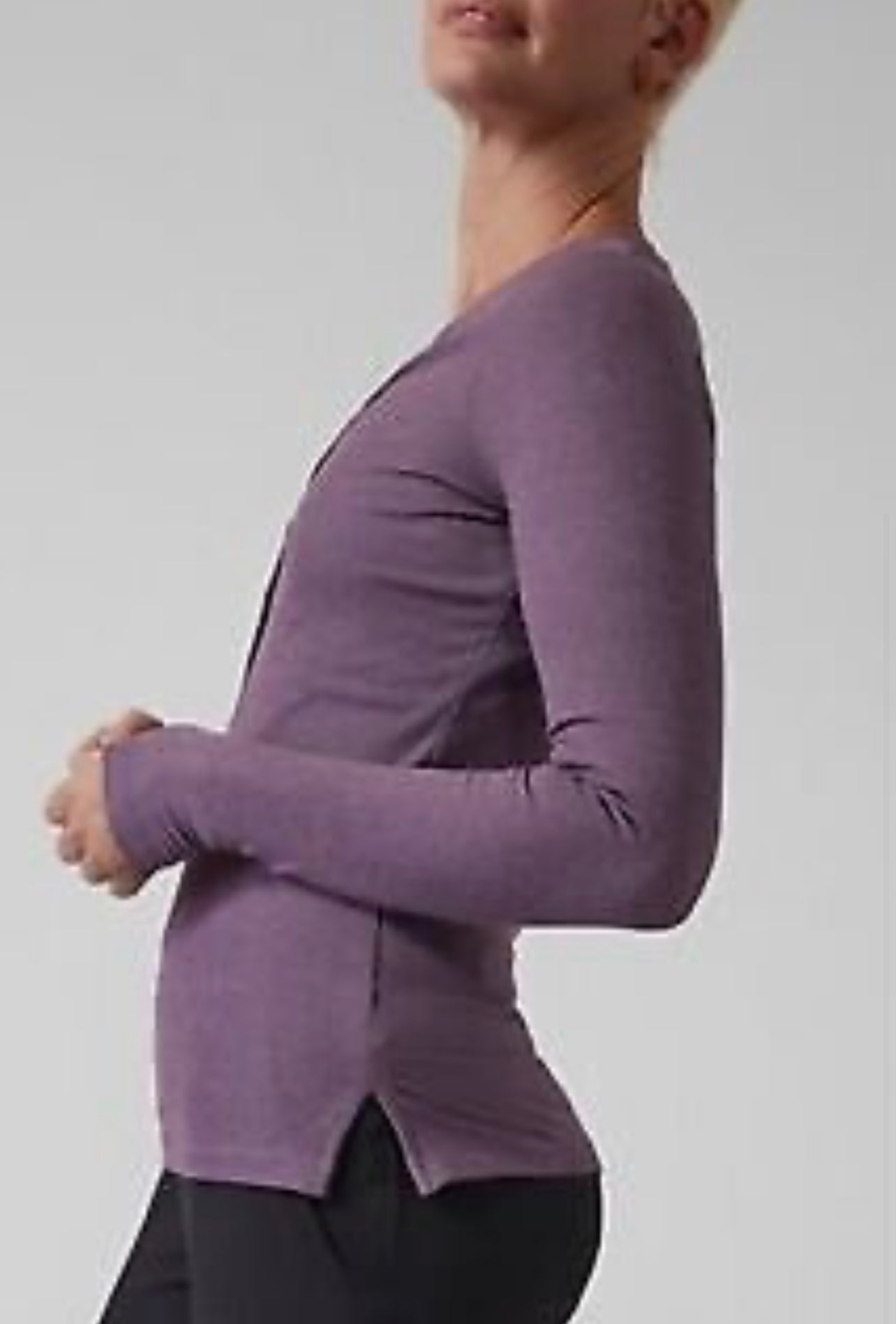 ATHLETA Uptempo Ribbed Henley Top XL, NEW! B3